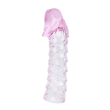 Guaina in Rete TPR Trasparente e Rosa per Il Pene - 11,7 x3,6 cm